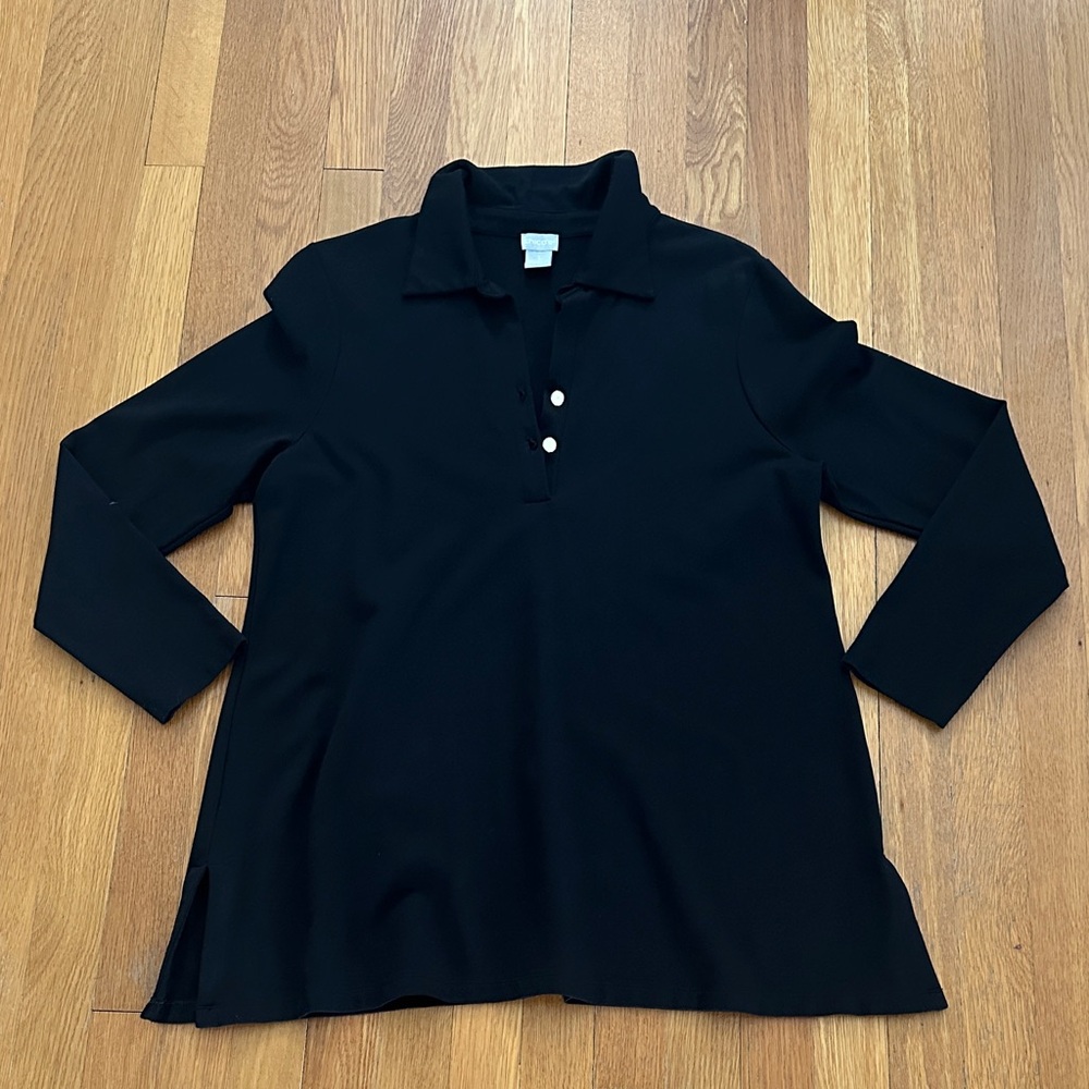 Chico’s Black Top With Gold Hardware Medium